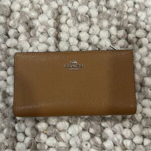 Coach Slim Bill Wallet Leather Cognac/Tan/Brown
